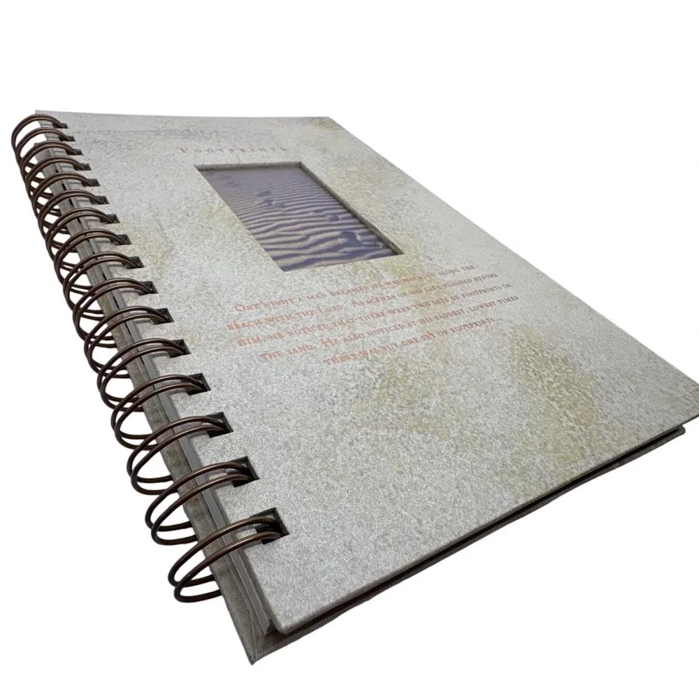 Footprints in the Sand Spiral Journal Lined Notebook Confirmation Graduation